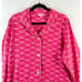 Lilly Pulitzer Womens Pajama Top Pink Button Up Shirt Long Sleeve Loungewear XL