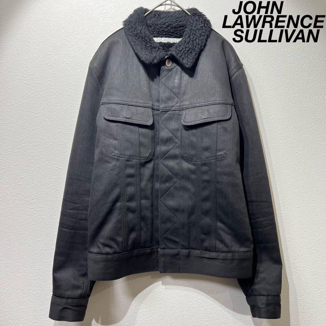 Rare John Lawrence Sullivan high-quality denim jacket with hidden buttons and fleece lining.