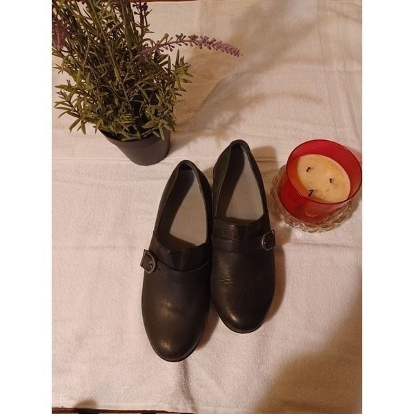 Dansko womens black leather mary Jane clog slip on shoes with mule strap