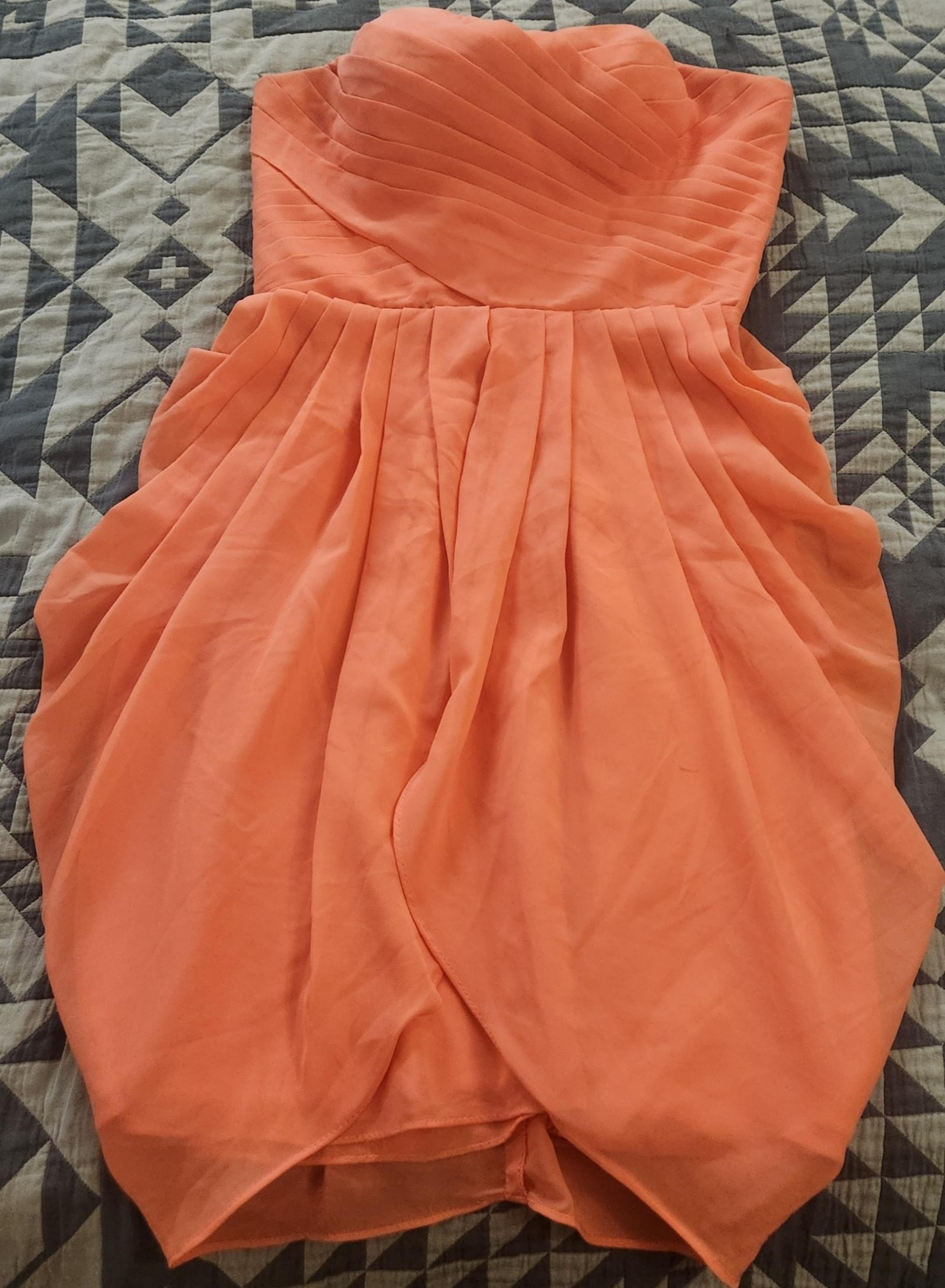 JJ's House Bright Coral Pink Sleeveless Formal Mini Dress Womens Size Medium