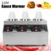 Commercial Electric Countertop Nacho Cheese Sauce Warmer Pump Dispenser 3-Bottle