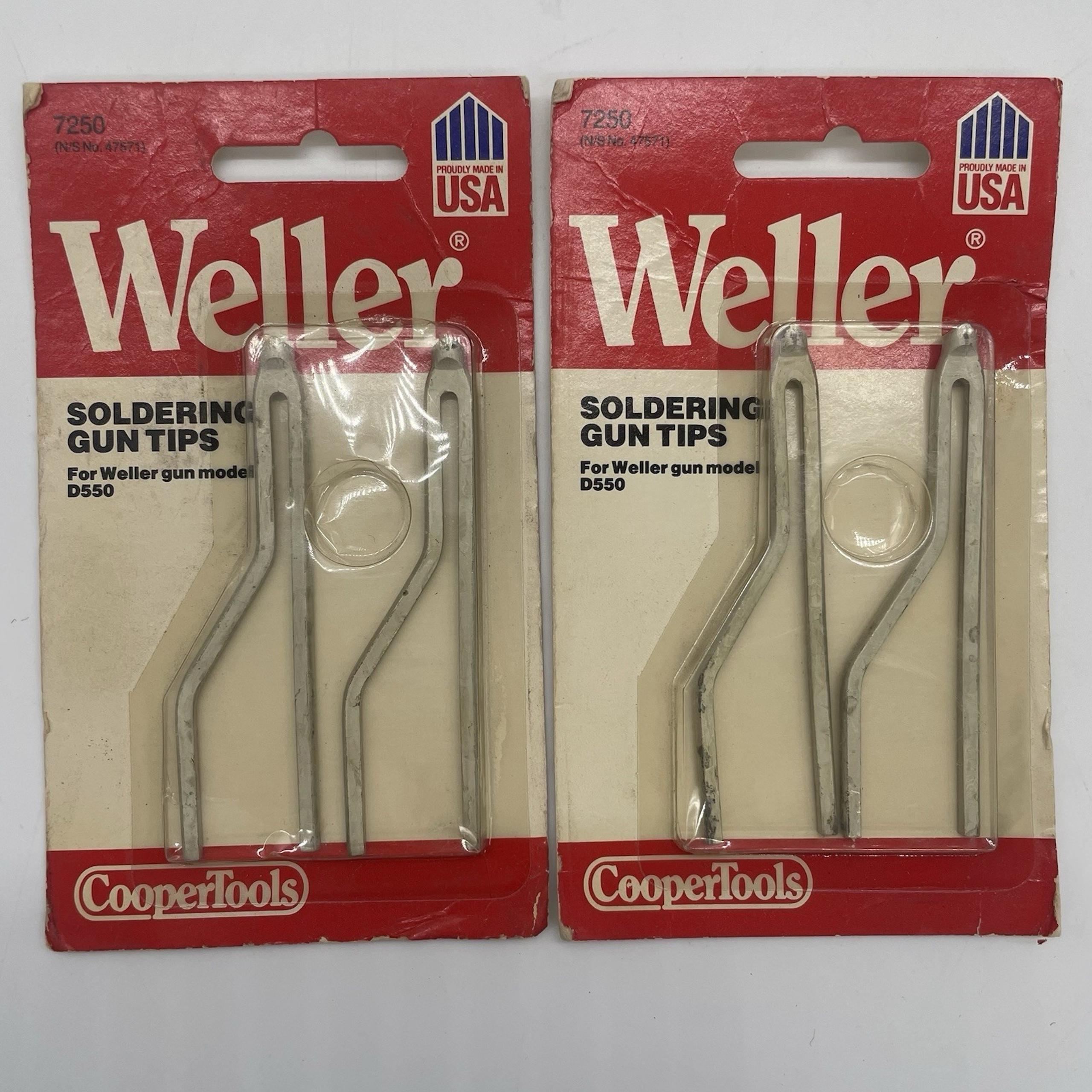 Weller Soldering Gun Tips 7250 CooperTools New Old Stock Lot of 2 Double Packs