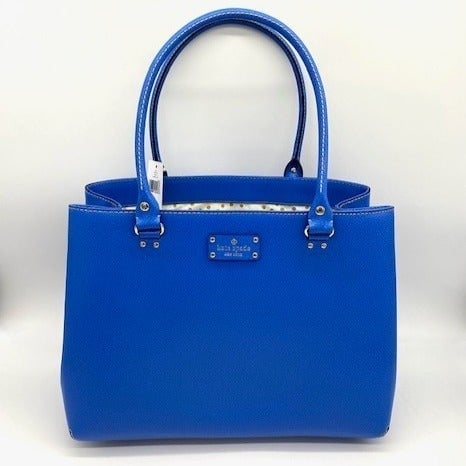 Kate Spade New York Wellesley Fallon Omega Blue Leather Tote Handbag~Classic~