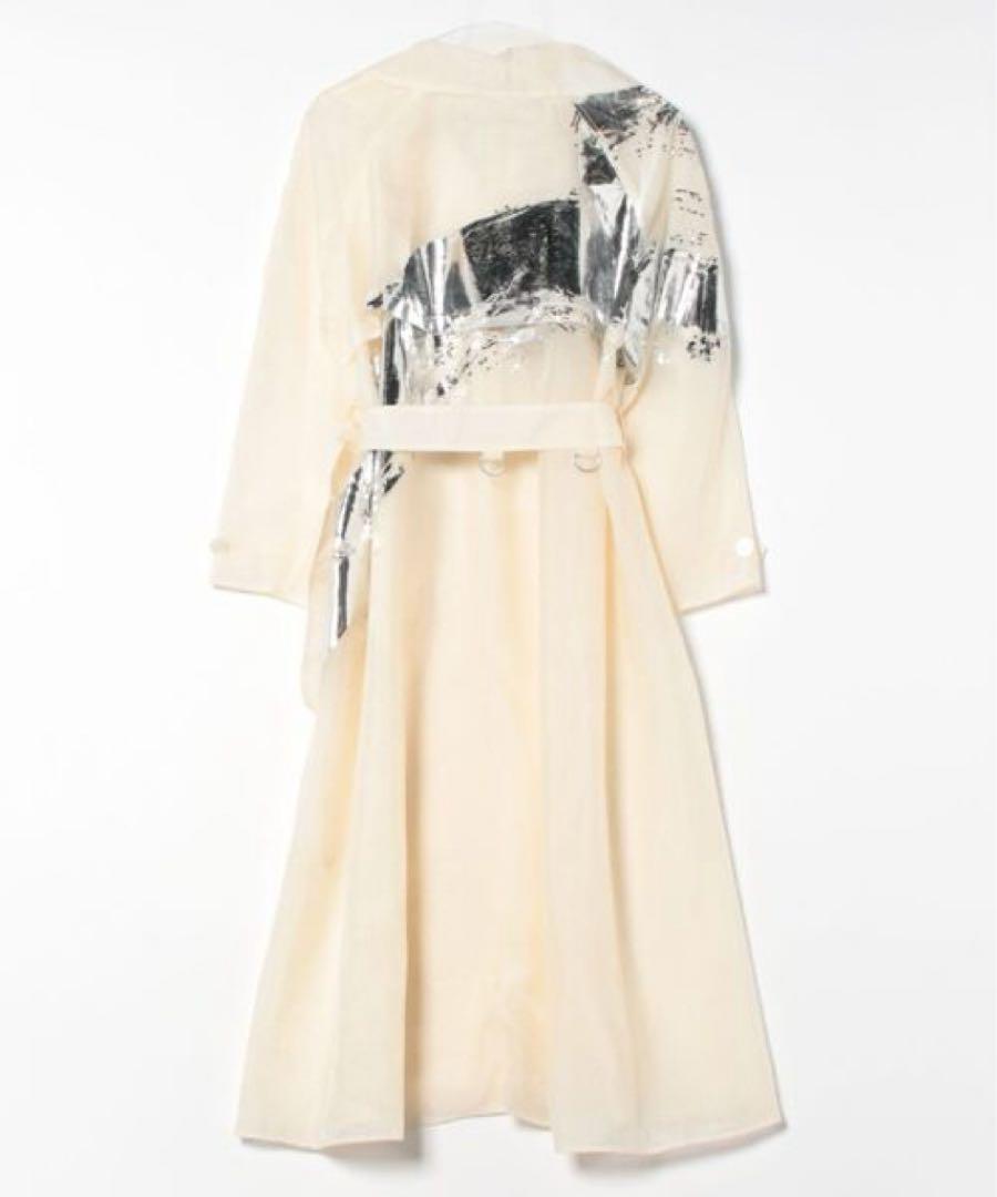 AMERI FOIL PAINTING SHEER TRENCH COAT