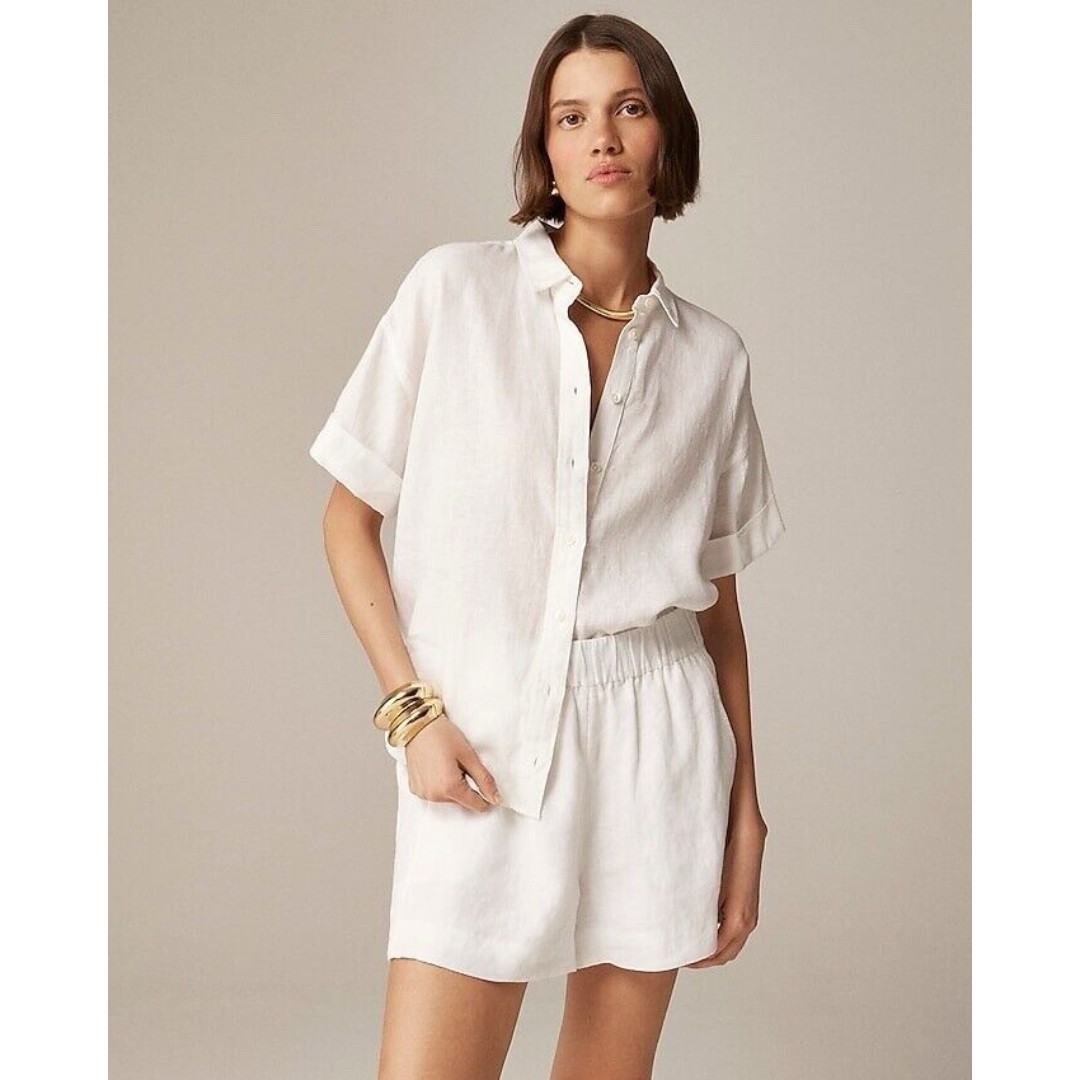 J Crew Capitaine shirt in Baird McNutt Irish linen Womens NWT Size XXL