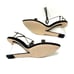 Good American Clear Wedge Slingback Sandals Size 6 Neoprene Black GA080N-E