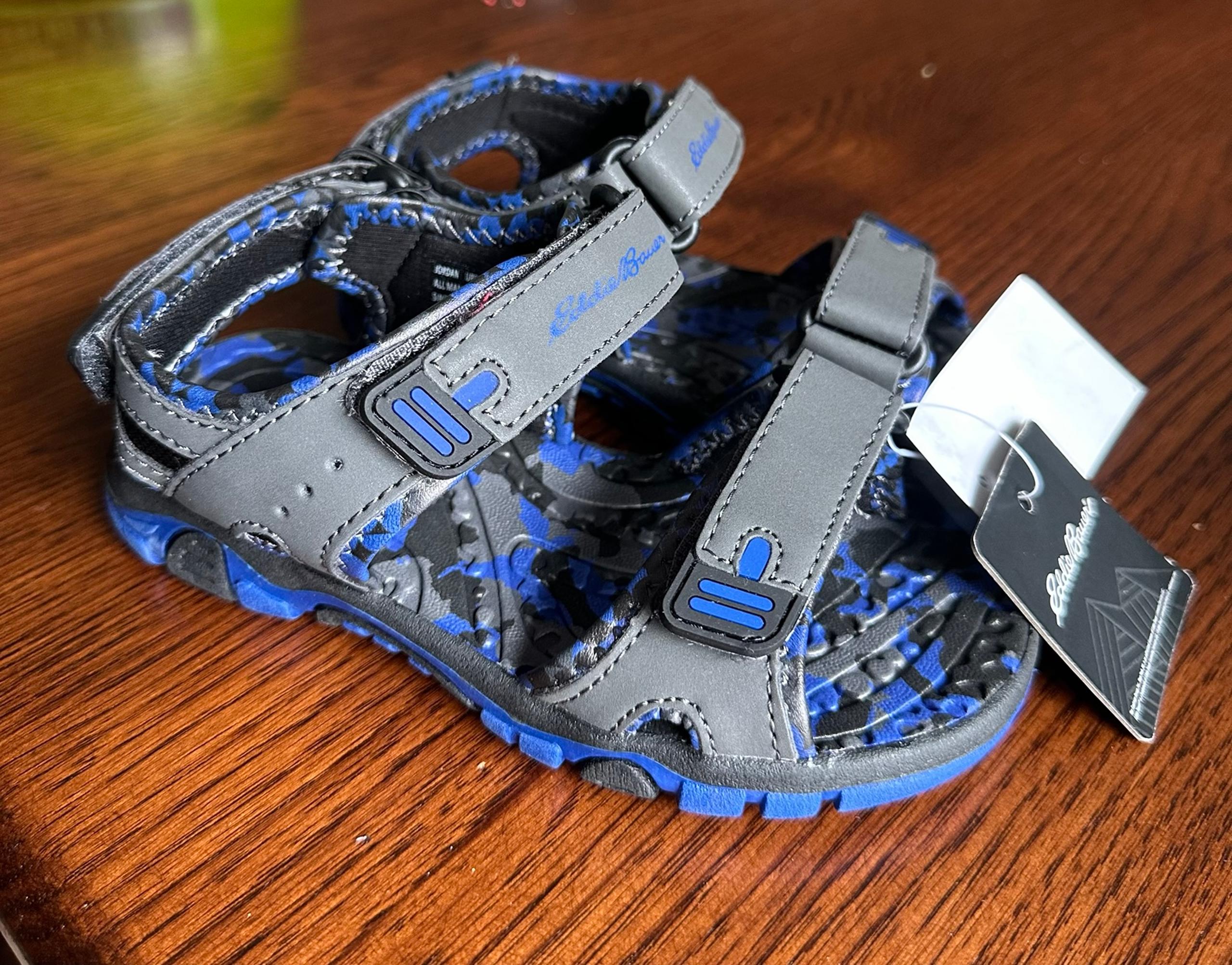 NEW Eddie Bauer Jordan grey blue sandals shoes kids size 12 EUR 30