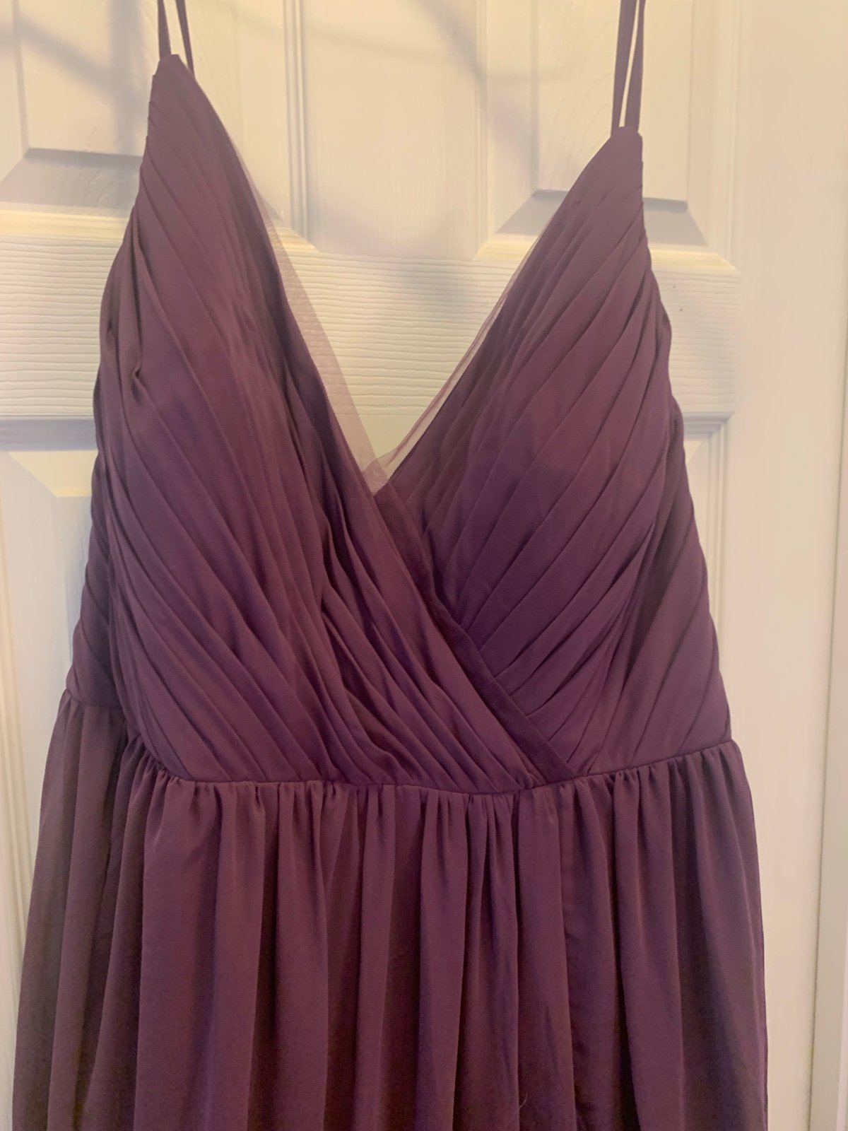 Azazie A-line Pleated Spaghetti Strap Floor Length Gown