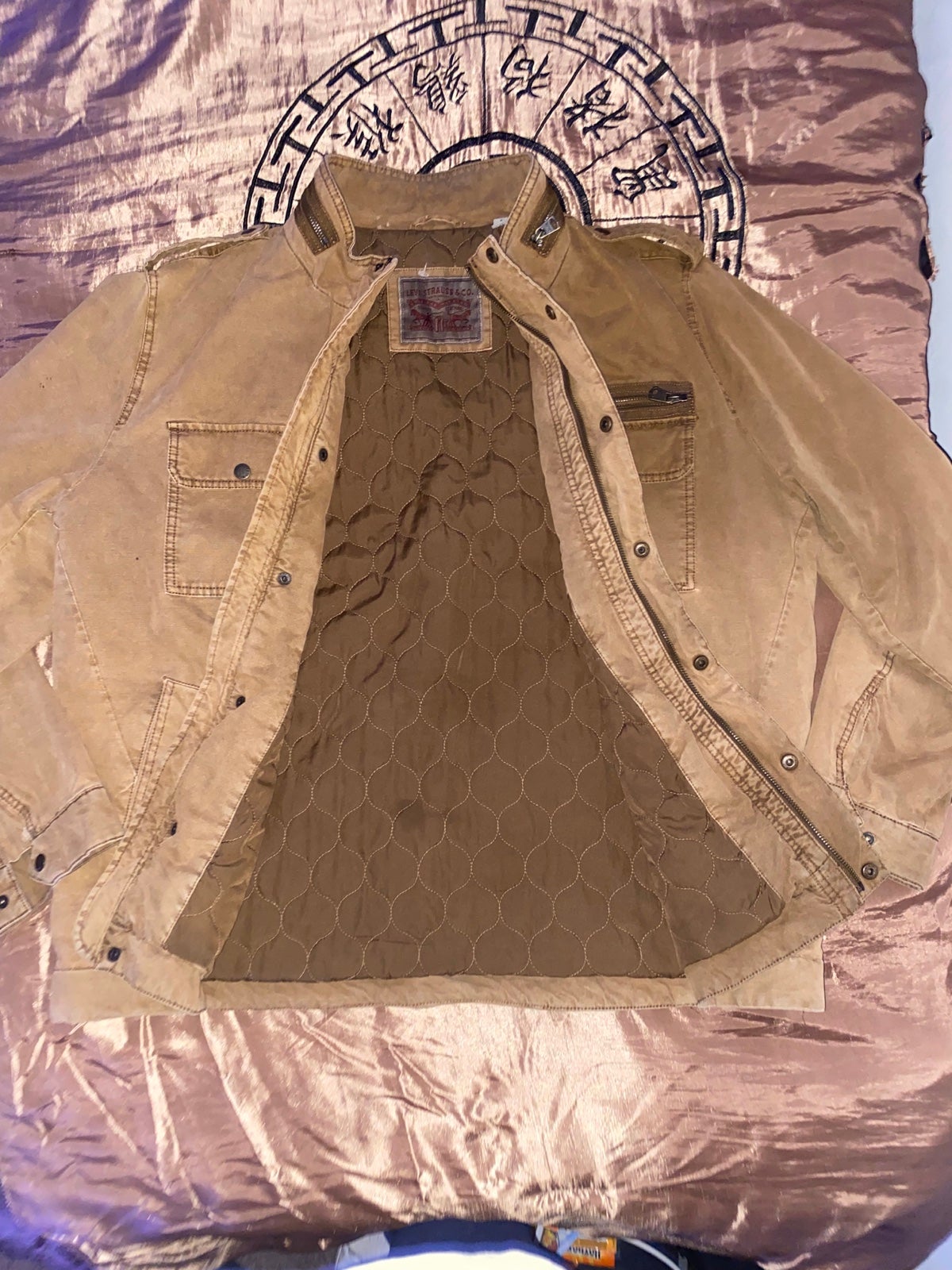 LEVI cotton military jacket , Brown like your toliet after your in laws cookin