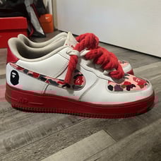 Red CUSTOM Air Force ones