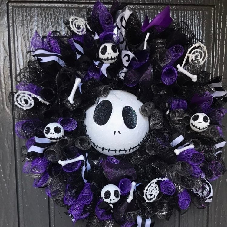jack skellington mesh wreath