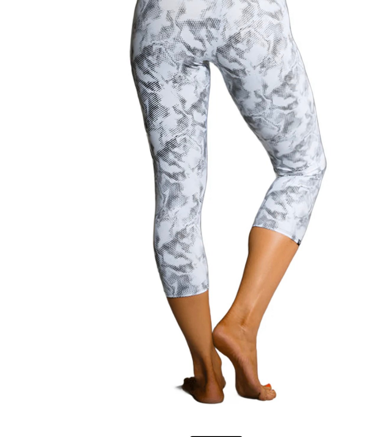 Onzie womens fitness leggings size M grey geometric cropped stretch