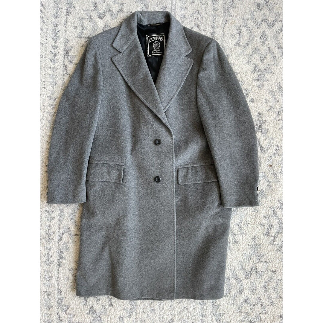 Kashmara Alpaca Wool Overcoat Mens Size 46R Gray Smalls Michigan Vintage