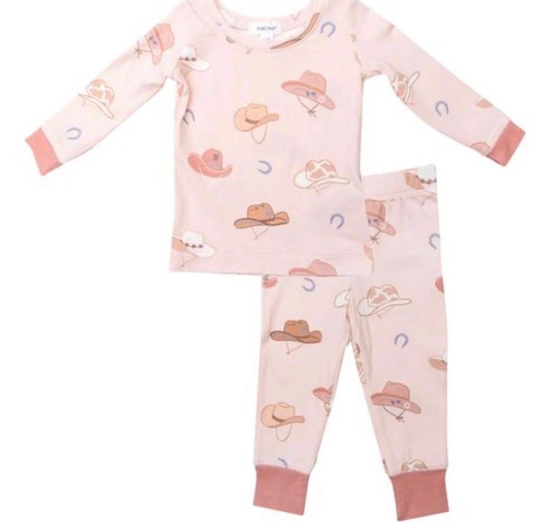 Angel Dear Brown & Pink Cowboy Hat Loungewear pajamas 6