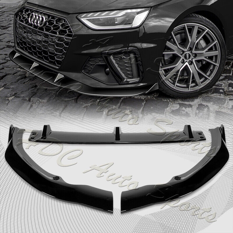 For 2020-2022 Audi A4 S4 B10 S-Line Painted Black Front Bumper Body Spoiler Lip
