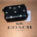 NWT COACH Pouch Wristlet w Star Print CW413 Black Pebbled Leather & Silver Star