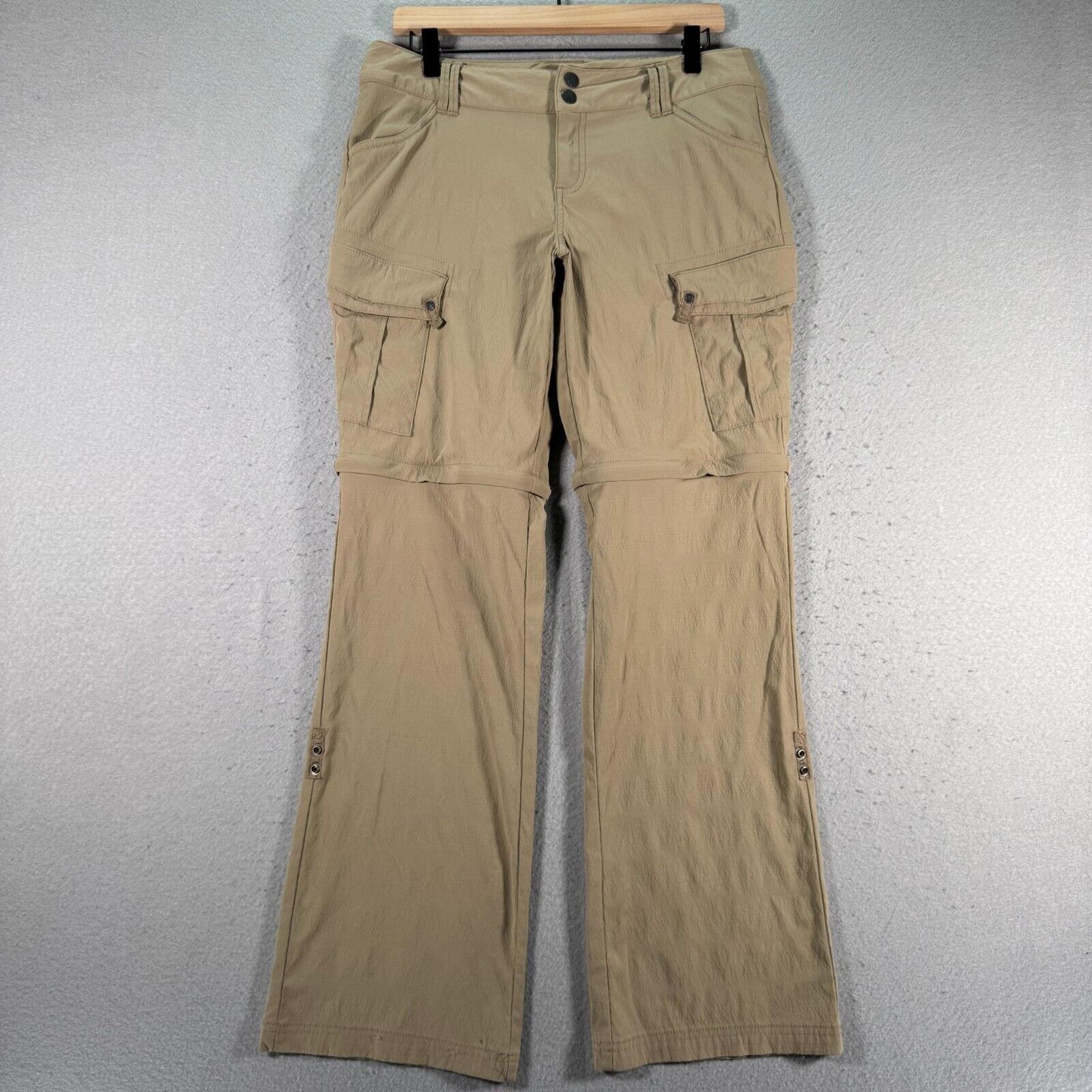 Prana Sage Convertible Cargo Pants Womens 8 Brown Roll Up Utility Hike Outdoor