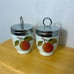 Vintage Pair Set 2 Royal Worcester Evesham Egg Coddlers Plum & Berries 2x3.5”
