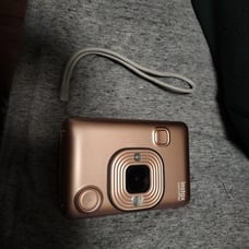 instax mini LiPlay Camera, Pink Gold, with Film and Bonus Items
