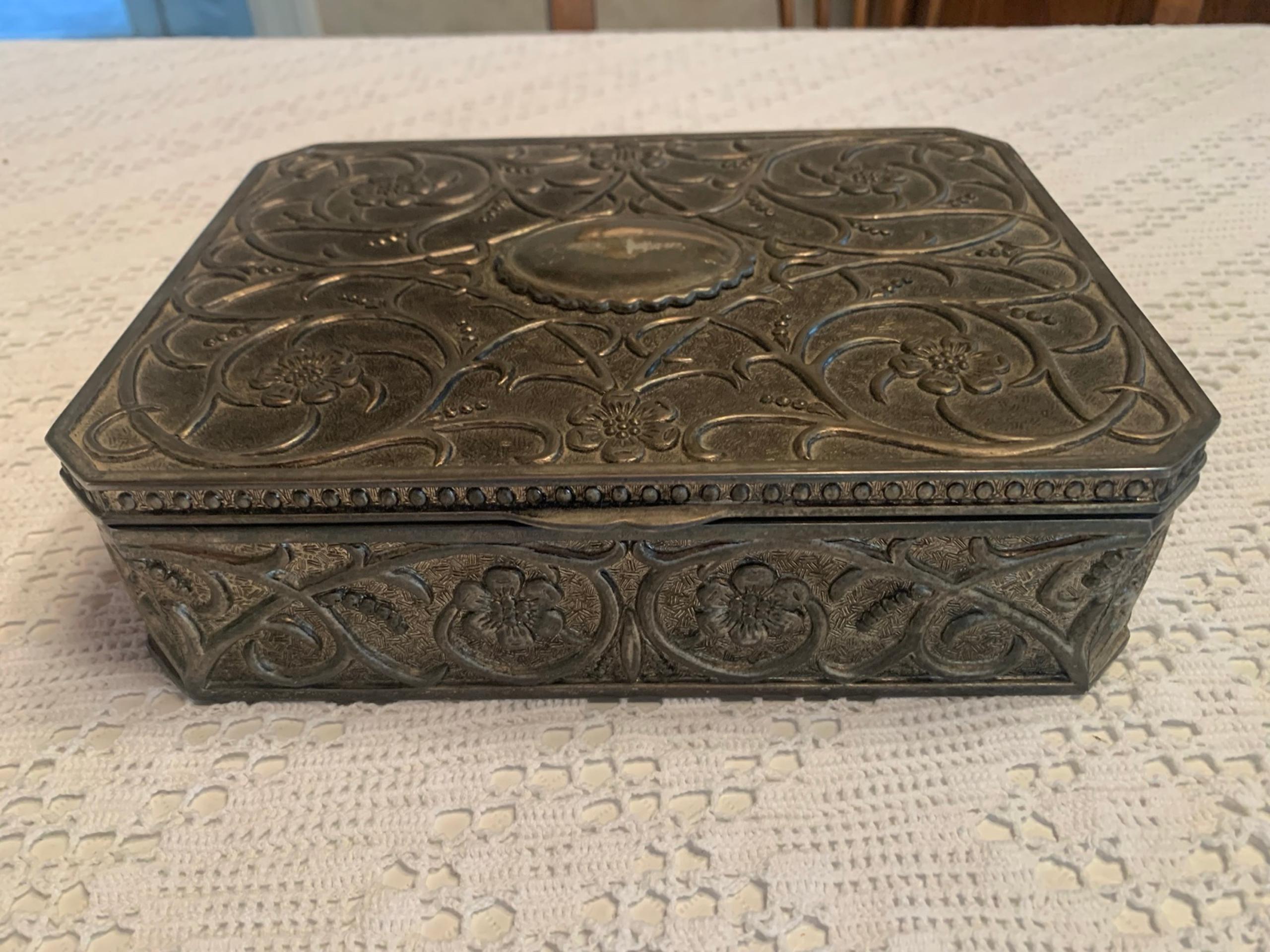 Vintage Godinger silver plate, jewelry box