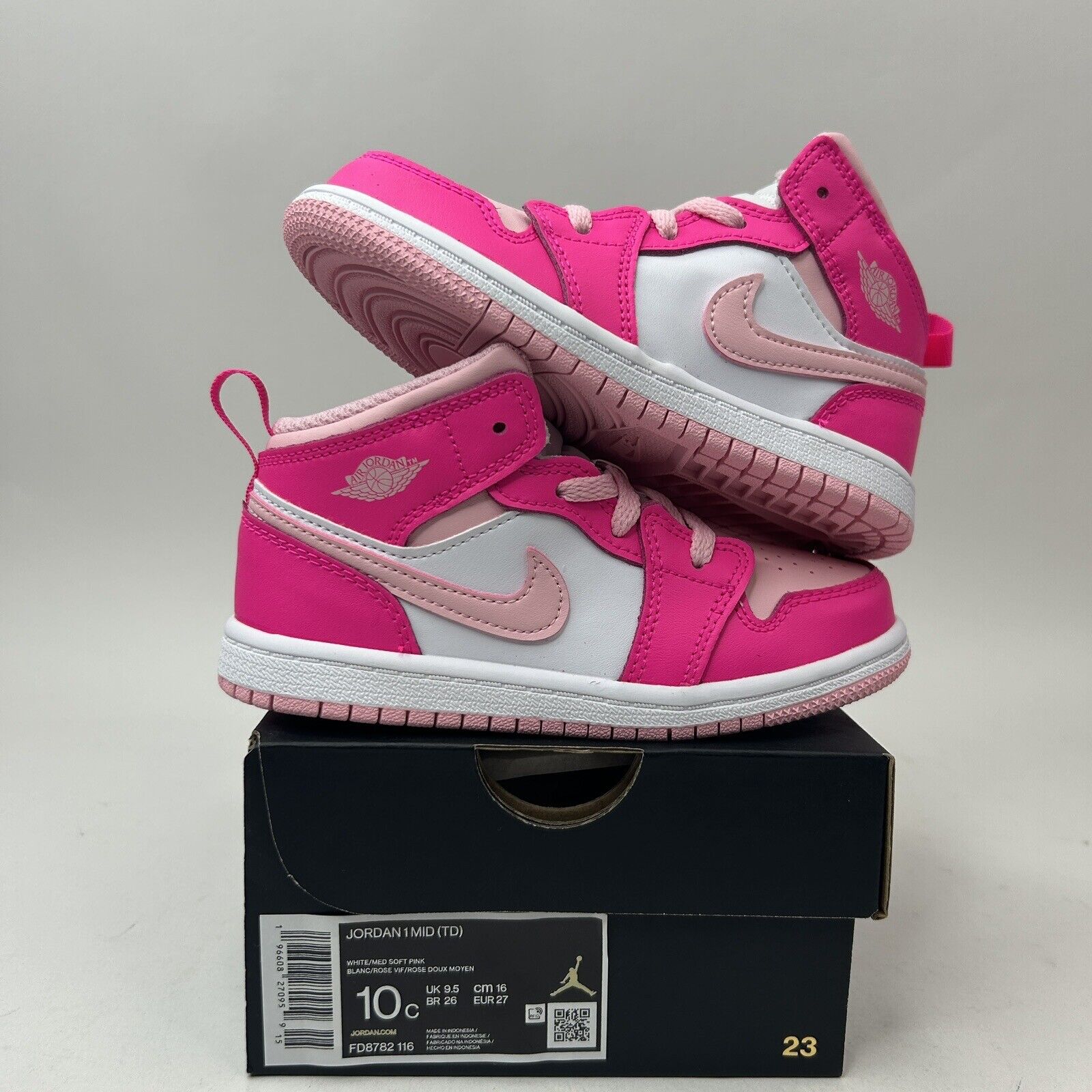 Nike Shoes Air Jordan 1 Retro Mid TD “Fierce Pink/Barbie” 2023