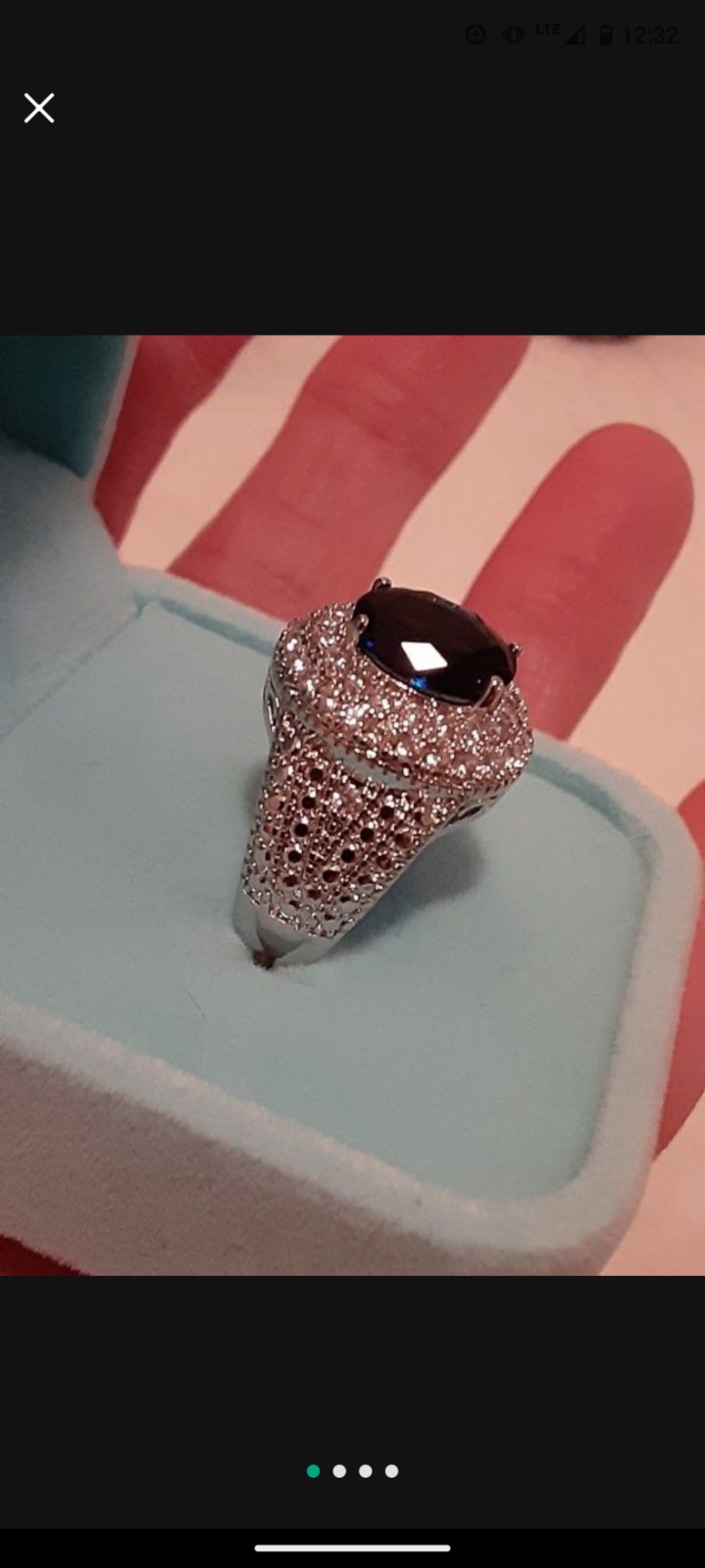 ️925 Sterling Silver and blue sapphire size 6