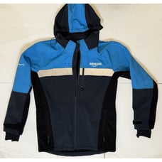 Amazon Prime Rain Shell Jacket Mens Small Womens M Full Zip Reflective Luly Yang