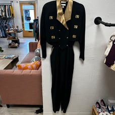 Vintage Joseph Ribkoff black/gold jumpsuit 12
