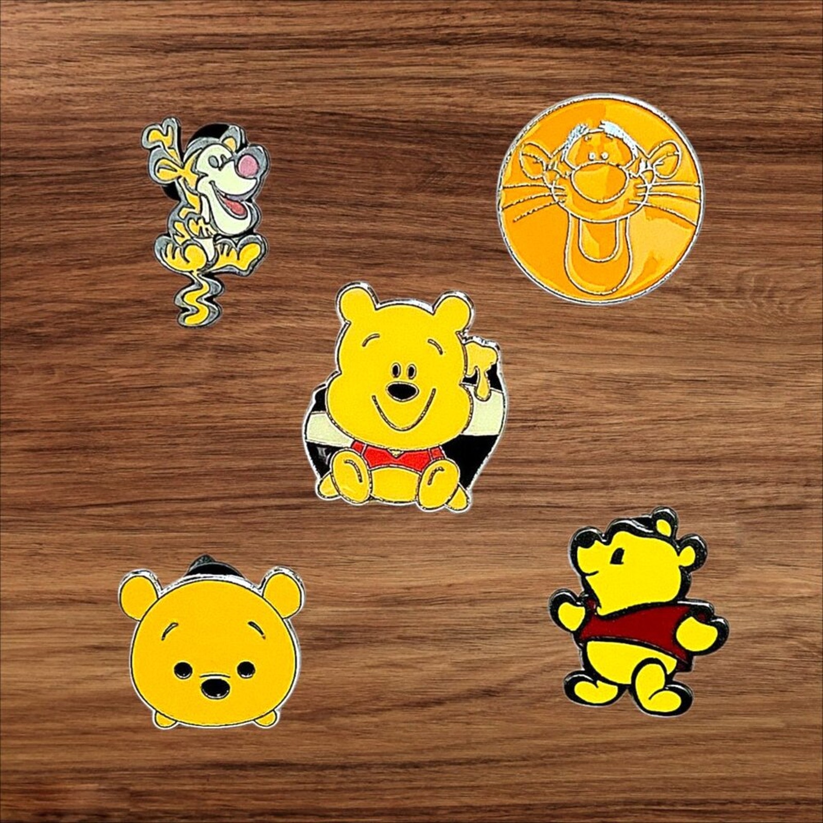5 Winnie the Pooh Disney Parks Trading Pins, Plus 2 Bonus Pins