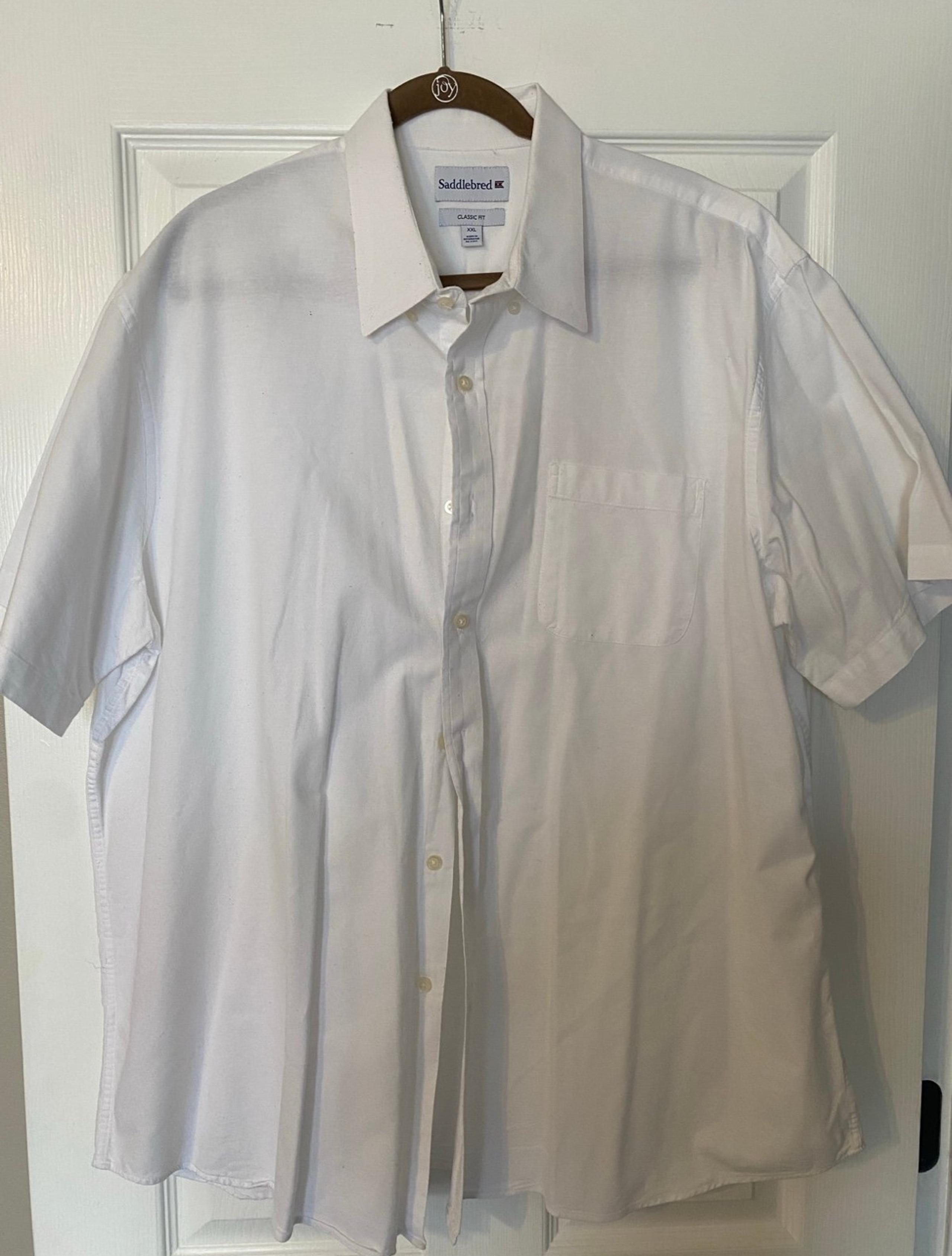 Saddlebred Men’s White Short Sleeve Button Down Shirt Size XXL
