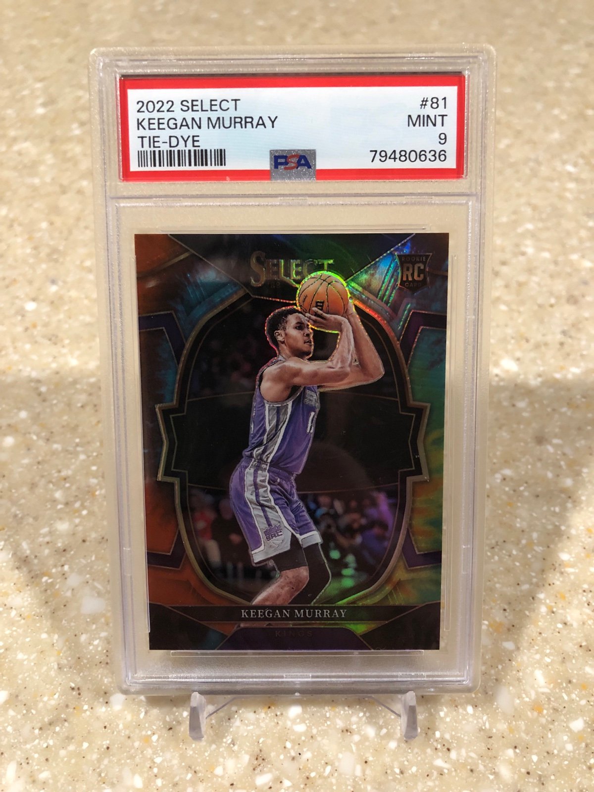 2022 Panini Select Keegan Murray Rookie RC Concourse Tie-Dye /25 #81 PSA 9 Kings