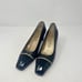 St. John Vintage Lina Pumps Heels Navy Leather Designer Spectator Women's Sz 6.5