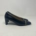 St. John Vintage Lina Pumps Heels Navy Leather Designer Spectator Women's Sz 6.5