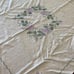 Vintage cotton linen cross stitched tabl