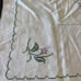 Vintage cotton linen cross stitched tabl
