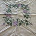 Vintage cotton linen cross stitched tabl