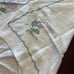 Vintage cotton linen cross stitched tabl