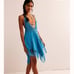 Free People FP Beach Viola Fauxchet Mini Malibu Blue Swimsuit Cover-up Large