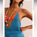 Free People FP Beach Viola Fauxchet Mini Malibu Blue Swimsuit Cover-up Large