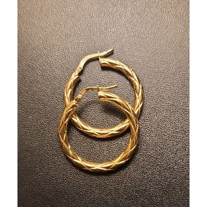 Real 18K Saudi Gold Hoop Earrings