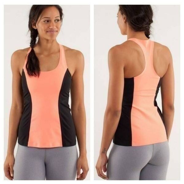 LULULEMON ATHLETICA Cool Racerback 'Surf Bonded' Pop Orange/Black Size 4
