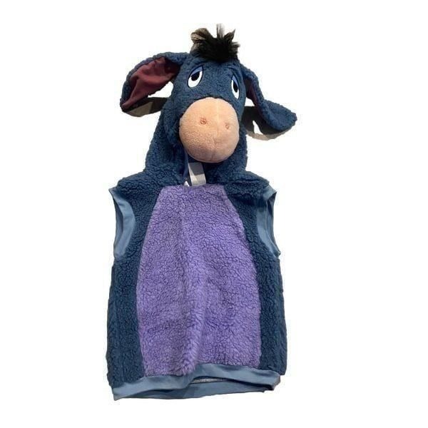 Winnie the Pooh Eeyore Hooded Vest Costume Sherpa Halloween Cosplay Size 1-2