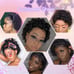 Ombre 13x1 Pixie Cut Lace Front Wigs Human Hair For Black Women Short Curl