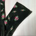 Vintage Suede Leather Embroidered Floral Rose Gloves