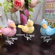 Summer Easter Pastel Judgemental Crow Crows Birds Trio Tier Tray MINI Figurines