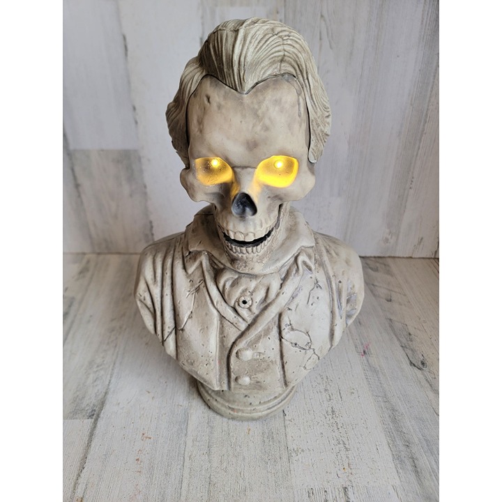 Animated skeleton talking bust Halloween prop decor