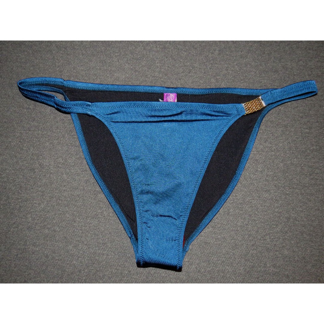 L'Agent By Agent Provocateur Blue Bikini Bottoms Size 8