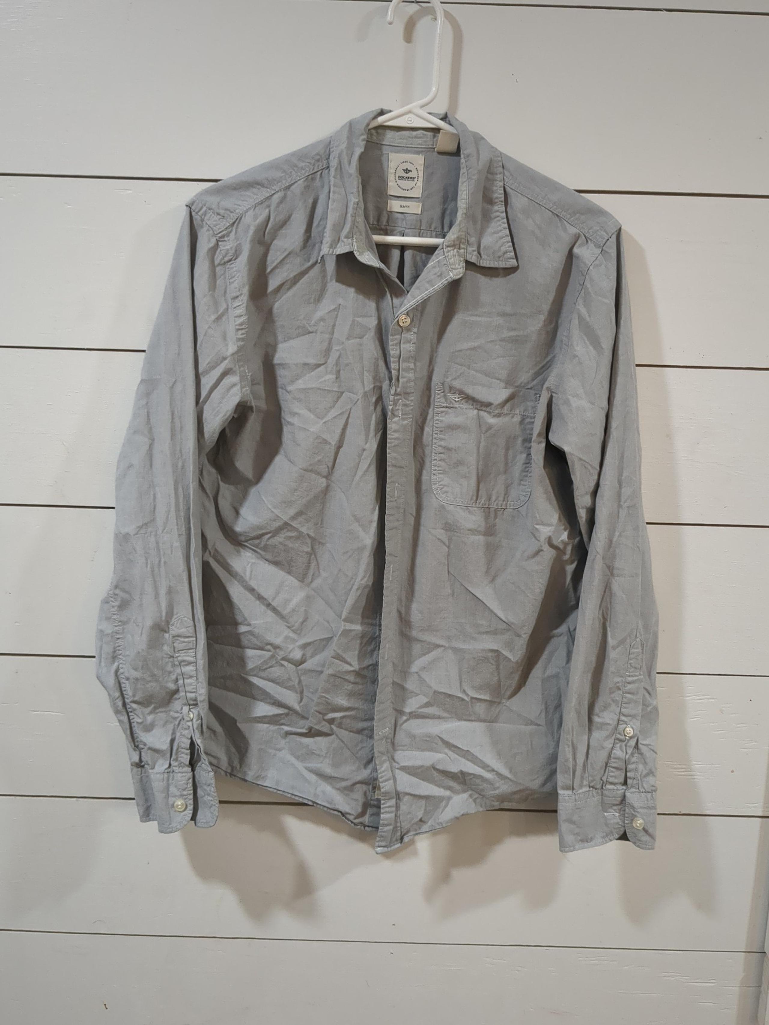 Dockers gray button down shirt M