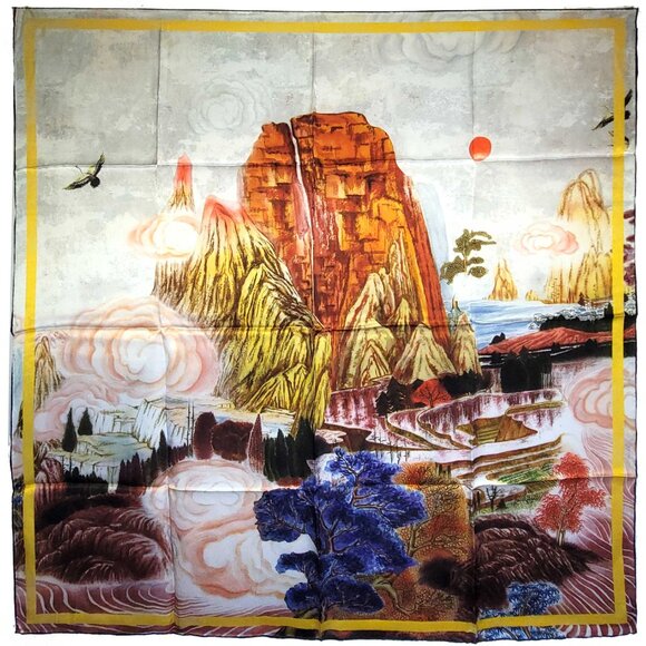 NWT Genuine 100% Mulberry Silk Satin Scarf 41 x41 Large Square Shawl 5924