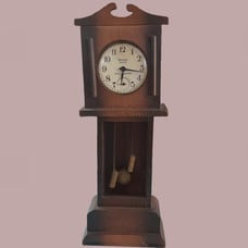 Vintage Wooden Grand Father Pocket Watch Holder & the Westclox Pocket Watch
